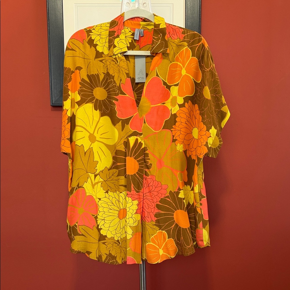 Vibrant Floral Button Down Shirt